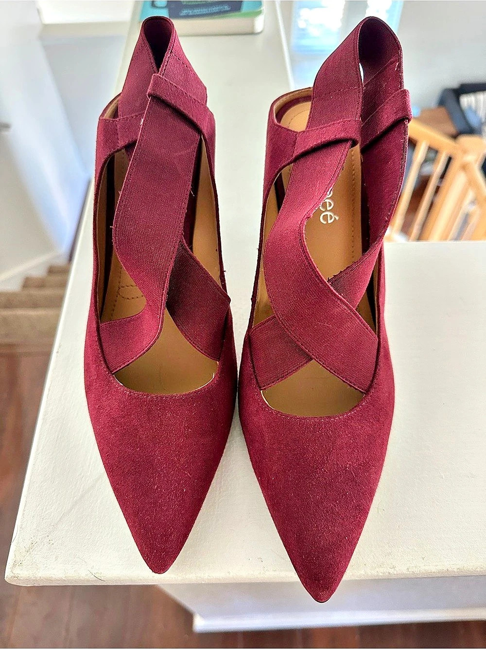 J. Renee Soncino Pointed-Toe Strappy Heels Burgundy US 9W